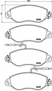 Комплект гальмівних колодок задн/передн, NISSAN CABSTAR E, ATLEON FAP A 10.5D-6.0D 10.98 BREMBO P56042