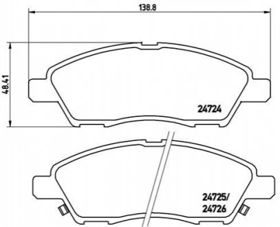 Тормозные колодки дисковые BREMBO P56070 (фото 1)