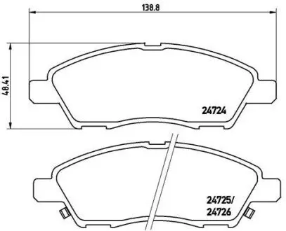 Комплект гальмівних колодок передн, NISSAN MICRA IV, TIIDA 1.2-1.8 09.04 BREMBO P56070 Купити в Україні