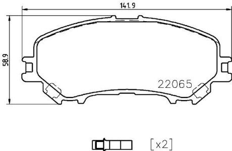 Гальмівні колодки дискові - P56 099 (D10604EA0A, D10604CA0A, D10604BA0A) BREMBO P56099