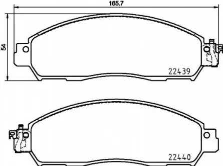 Комплект гальмівних колодок передн, NISSAN NAVARA NP300 RENAULT ALASKAN 2.3D/2.5D 07.14 BREMBO P56118