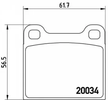 Комплект гальмівних колодок задн/передн, MERCEDES /8 (W114), /8 (W115), PAGODE (W113), S (C126) VOLVO 240, 850, C70 I ALFA ROMEO ALFETTA, GTV, SPIDER BMW 1502-2002 (E10) 1.6-5.5 01.66-09.02 BREMBO P59001