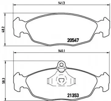 Тормозные колодки, дисковый тормоз.) BREMBO P59011