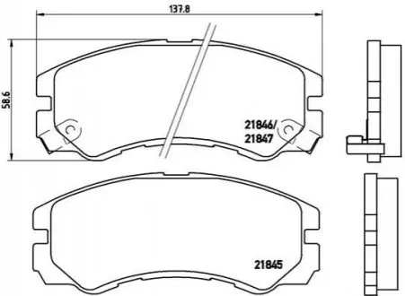 Комплект гальмівних колодок передн, ISUZU RODEO, TROOPER II, TROOPER III OPEL FRONTERA A, FRONTERA A SPORT, FRONTERA B, MONTEREY A, MONTEREY B 2.0-3.5 08.91-08.04 BREMBO P59020