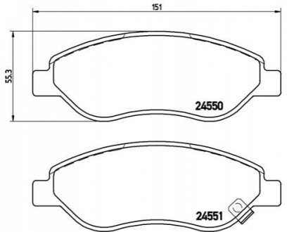 Тормозные колодки, дисковый тормоз.) BREMBO P59053 (фото 1)