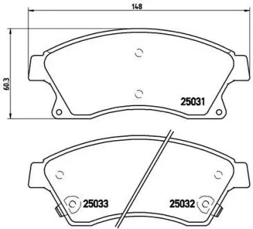 Гальмівні колодки - тюнінг, передн, дозвіл: Так, CHEVROLET AVEO, CRUZE OPEL ASTRA H CLASSIC, ASTRA J, ASTRA J GTC, ZAFIRA C 1.2-2.0D 01.09 BREMBO P59076X
