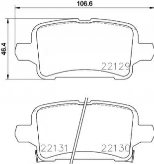 Комплект гальмівних колодок задн (з комплектуючими), CHEVROLET BOLT, CRUZE, VOLT OPEL AMPERA-E, ASTRA K, INSIGNIA B, INSIGNIA B COUNTRY, INSIGNIA B GRAND SPORT 1.0-Electric 09.10 BREMBO P59090