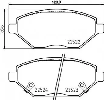Комплект гальмівних колодок передн, OPEL KARL 1.0/1.0LPG 01.15-03.19 BREMBO P59093