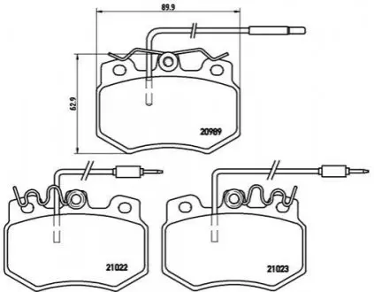 Тормозные колодки, дисковый тормоз.) BREMBO P61031