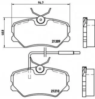 Тормозные колодки, дисковый тормоз.) BREMBO P61035