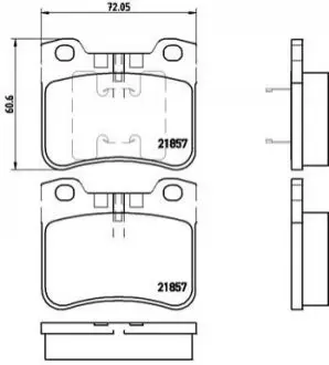 Тормозные колодки, дисковый тормоз.) BREMBO P61059