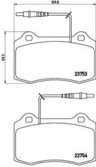 Комплект гальмівних колодок передн, PEUGEOT 406 2.2D/3.0 03.97-12.04 BREMBO P61064