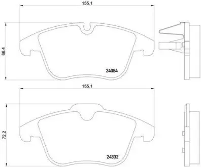 Гальмівні колодки - тюнінг, передн, дозвіл: Так, CITROEN C5 I, C5 II, C5 III PEUGEOT 407, 508, 508 I 1.6-2.2D 06.02 BREMBO P61106X