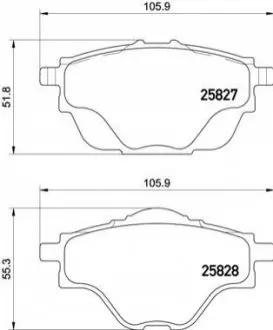 Тормозные колодки дисковые BREMBO P61124
