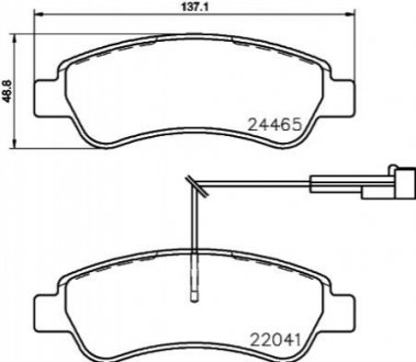 Гальмівні колодки дискові - P61 125 (1614412180, 1612434180, 77366679) BREMBO P61125 (фото 1)