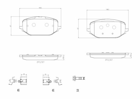 Комплект тормозных колодок BREMBO P61142