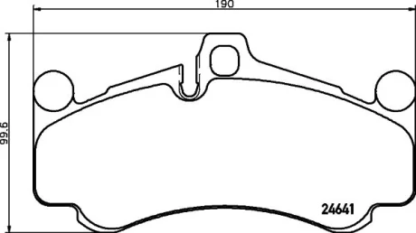 Комплект гальмівних колодок передн, PORSCHE 911 3.8/4.0 05.09-12.12 BREMBO P65034