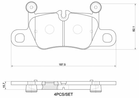 Колодки тормозные (задние) Porsche Cayenne 4.0T 17- BREMBO P65044 (фото 1)