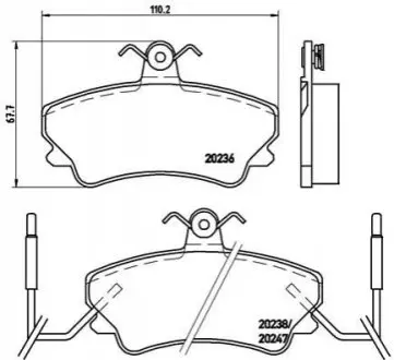 Тормозные колодки, дисковый тормоз.) BREMBO P68019