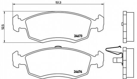 Тормозные колодки, дисковый тормоз.) BREMBO P68039