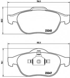 Тормозные колодки, дисковый тормоз.) BREMBO P68040