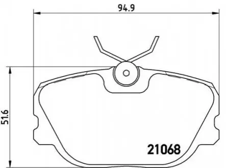 Комплект гальмівних колодок передн, SAAB 900 I, 9000 2.0/2.1 09.79-12.98 BREMBO P71004