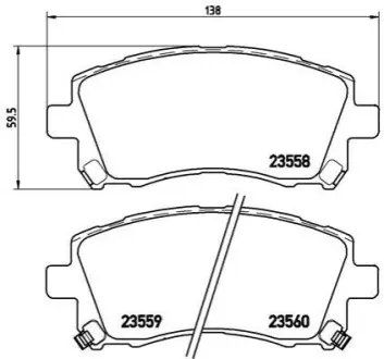 Комплект гальмівних колодок передн, MITSUBISHI GRANDIS SUBARU FORESTER, IMPREZA, LEGACY II, LEGACY III, LEGACY OUTBACK, OUTBACK 1.6-3.0 03.94-12.11 BREMBO P78010X