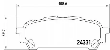 Комплект гальмівних колодок задн, SUBARU FORESTER, IMPREZA 1.5/2.0/2.5 12.00-10.12 BREMBO P78014 Купити в Україні