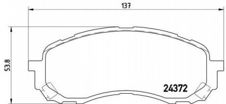 Гальмівні колодки, дискове гальмо (набір) BREMBO P78015 (фото 1)