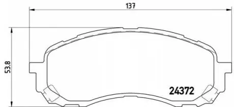 Комплект гальмівних колодок передн, SUBARU IMPREZA, XV 1.5/1.6/2.0 10.00 BREMBO P78015