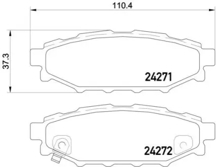 Колодки гальмівні (задні) Subaru Forester/Impreza 08-/Legacy 03-14/Outback 03-/Toyota GT 12 BREMBO P78020X