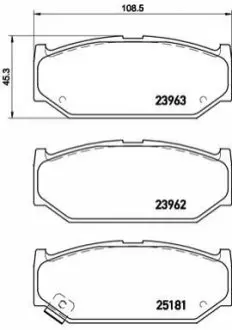 Комплект гальмівних колодок передн, SUZUKI SWIFT III, SWIFT IV, SWIFT V 1.2-1.6 02.05 BREMBO P79023