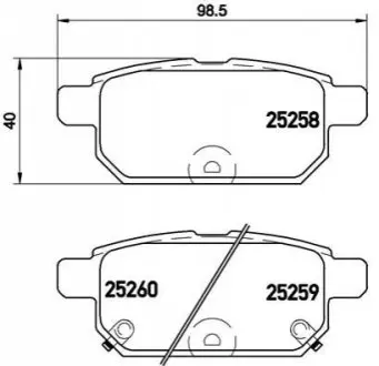 Фото Колодки гальмівні (задні) Suzuki Vitara III 15-/SX4 13-/Swift 10- BREMBO (P79029) зображення 1