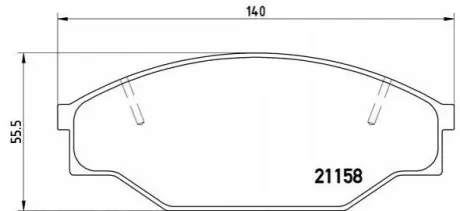Комплект гальмівних колодок передн, TOYOTA DYNA 100, HIACE III, HILUX IV, HILUX V, HILUX VI VW TARO 1.8-2.5D 12.82-07.05 BREMBO P83013