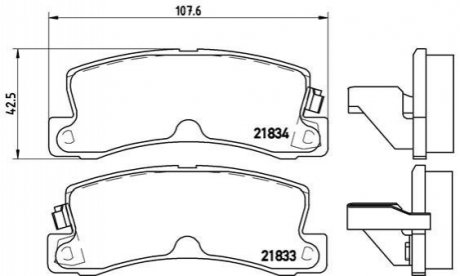 Гальмівні колодки дискові - P83 015 (04466YZZAB, 0446633140, 0446612110) BREMBO P83015