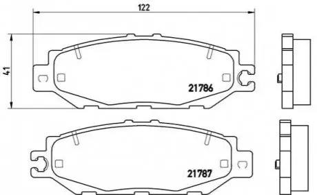 Комплект гальмівних колодок задн, LEXUS LS TOYOTA CELSIOR, GRANVIA 3.0D/4.0 12.89-12.04 BREMBO P83036