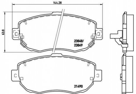 Тормозные колодки, дисковый тормоз.) BREMBO P83037 (фото 1)