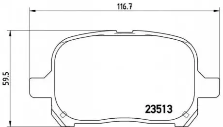 Комплект гальмівних колодок передн, LEXUS ES, RX TOYOTA CAMRY, HARRIER, NADIA, PREVIA II, SOLARA 2.0-3.0 08.96-11.08 BREMBO P83040