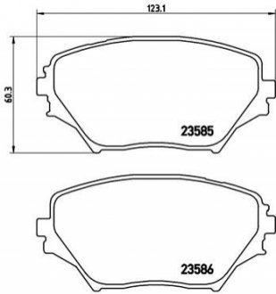 Гальмівні колодки дискові - P83 055 (04465YZZF7, 0446542071, 0446542080) BREMBO P83055 (фото 1)