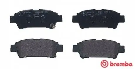 Комплект гальмівних колодок задн, TOYOTA ALPHARD I, AVENSIS VERSO, ISIS, NOAH/VOXY, PREVIA II 1.8-3.0 02.00-08.14 BREMBO P83056