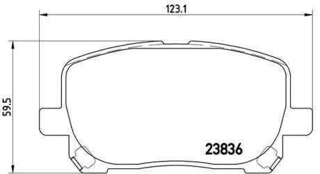 Комплект гальмівних колодок передн, GREAT WALL TENGYI V80 PONTIAC VIBE TOYOTA AVENSIS VERSO, COROLLA, NOAH/VOXY 1.8-2.4 05.01-12.14 BREMBO P83061