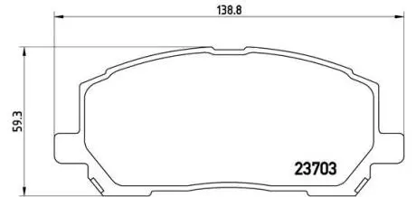 Комплект тормозных колодок передн, LEXUS RX TOYOTA HIGHLANDER / KLUGER 2.4-3.3H 01.98-12.10 BREMBO P83078