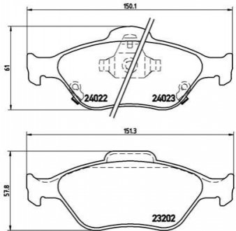 Гальмівні колодки, дискове гальмо (набір) BREMBO P83085