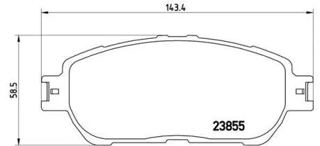Комплект гальмівних колодок передн, LEXUS ES TOYOTA ALPHARD I, AVALON, CALDINA, CAMRY, PREVIA II, SOLARA, TACOMA 2.0-4.0 02.00 BREMBO P83105
