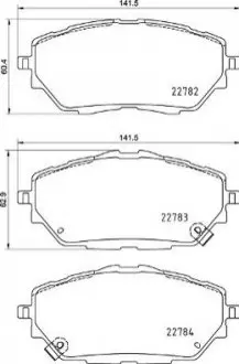 Комплект гальмівних колодок передн, TOYOTA C-HR, COROLLA 1.2-2.0H 10.16 BREMBO P83171 Купити в Україні