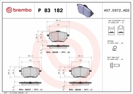 Klocki ham. tył TOYOTA BREMBO P83182