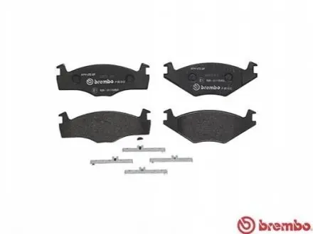 Комплект гальмівних колодок передн, SEAT CORDOBA, IBIZA II, TOLEDO I VW CADDY I, GOLF I, GOLF II, GOLF III, JETTA I, JETTA II, PASSAT B2, PASSAT B3/B4, SANTANA, SCIROCCO 1.0-2.2 02.74-10.02 BREMBO P85012
