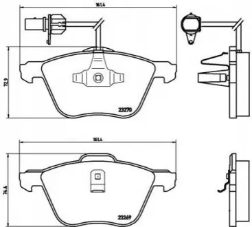 Тормозные колодки, дисковый тормоз.) BREMBO P85061