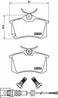 Комплект гальмівних колодок задн, AUDI A2, A4 B5 SEAT CORDOBA, IBIZA III SKODA FABIA I, FABIA I PRAKTIK VW GOLF III, LUPO I, POLO III CLASSIC, POLO IV 1.2-2.0 07.93 BREMBO P85066