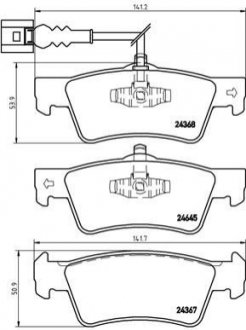 Тормозные колодки дисковые зад. VW Multivan, T5 1.9TDI/2.5TDI/3.2i V6 4-motion 04.03-11.09 BREMBO P85091 (фото 1)